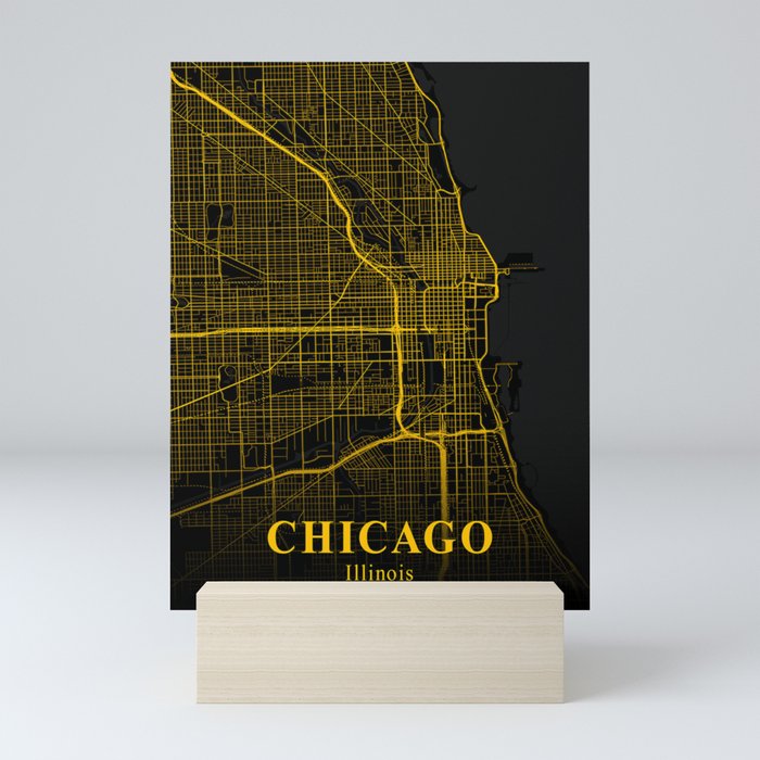 Chicago map Mini Art Print
