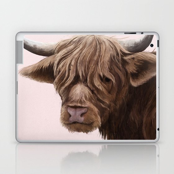 highland cattle portrait Laptop & iPad Skin