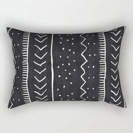 Cute Geometric Stripe in Black and White Rectangular Pillow