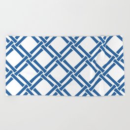 Classic Bamboo Trellis Pattern 233 Blue Beach Towel
