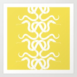 Snake Tracks Yellow Art Print
