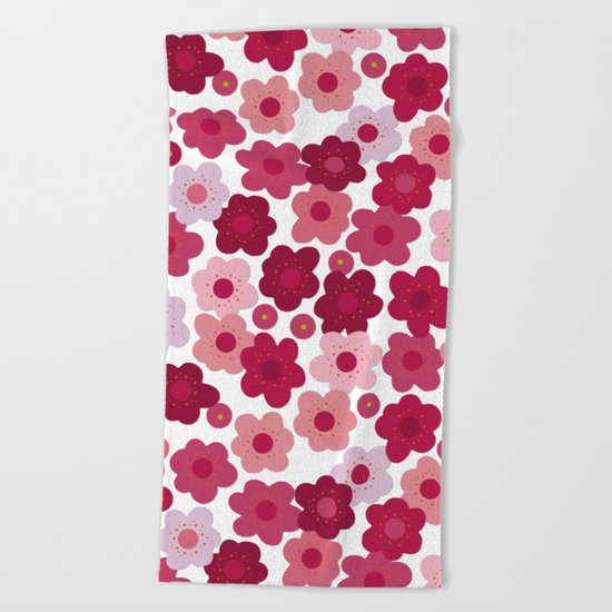 cherry blossom pop Beach Towel