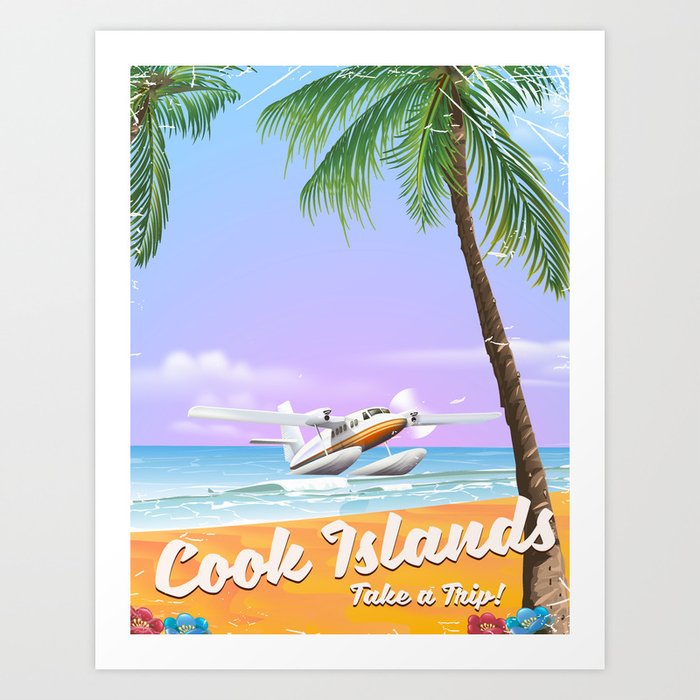 Cook Islands Vintage Beach Poster Art Print By Nicholasgreen Society6 Cook Islands Vintage Beach Poster Art Print