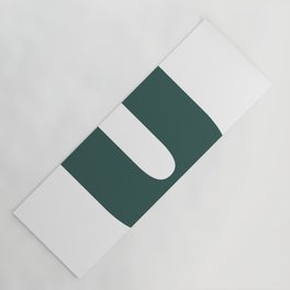 U (Dark Green & White Letter) Yoga Mat