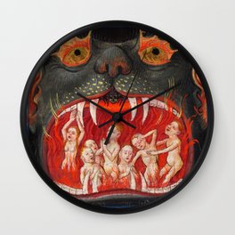 The mouth of Hell medieval art Wall Clock