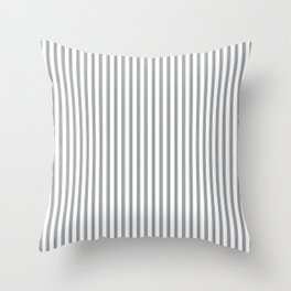 Farmhouse Ticking Stripes in Gray Throw Pillow