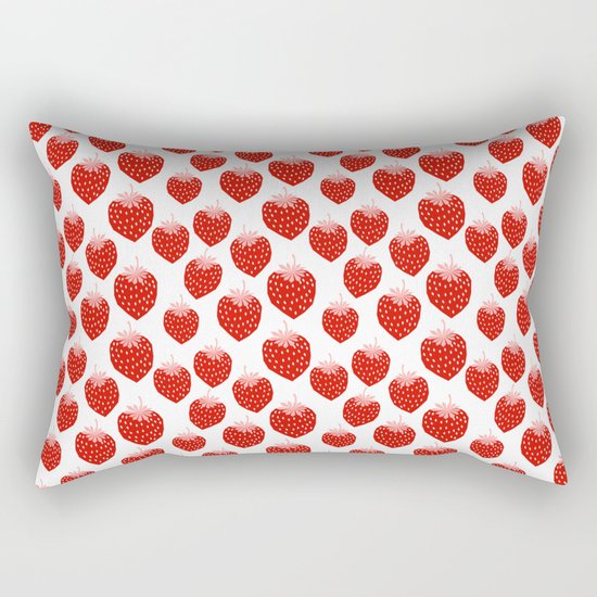 Strawberries - trendy fresh tropical fruit vegan vegetarian juice juicing cleanse Rectangular Pillow