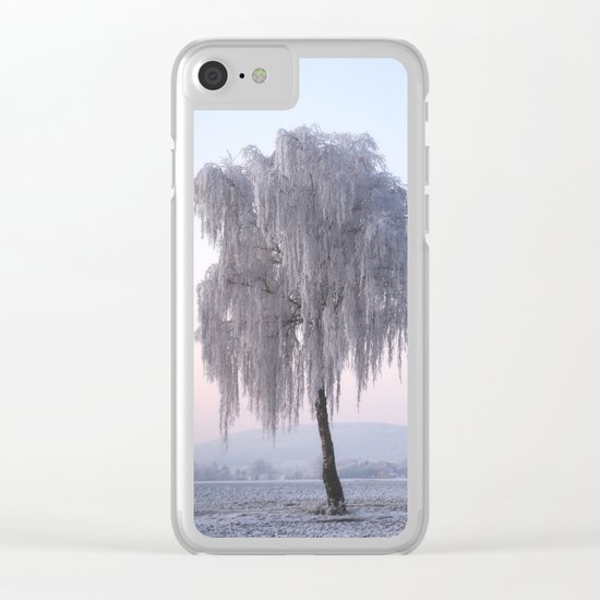 Winter dreams with a birch tree Clear iPhone Case