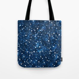 Starry Night Sky Cosmic Constellations Tote Bag