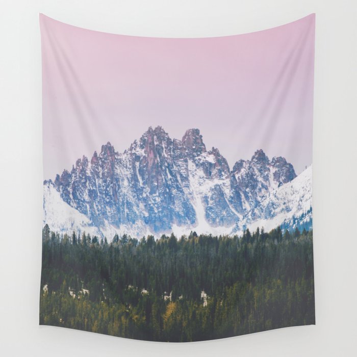 Sawtooth Mountains Sunrise Wall Tapestry