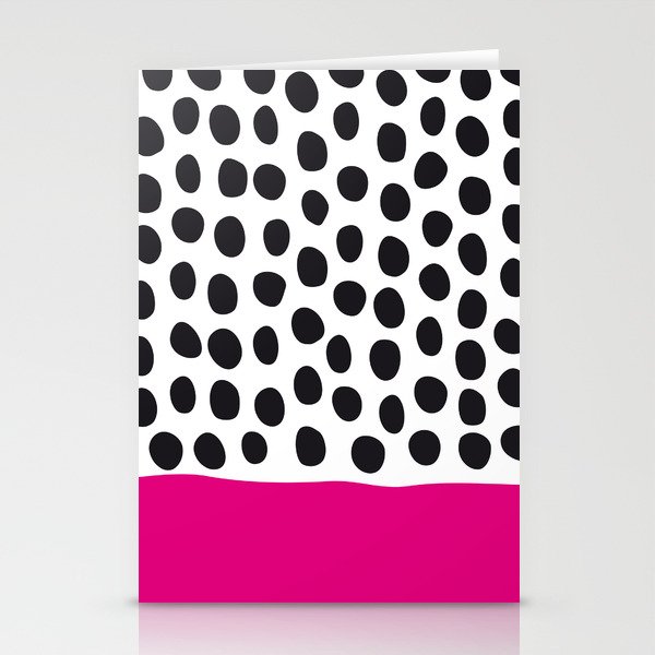 Modern Handpainted Polka Dots with Pink Stationery Cards