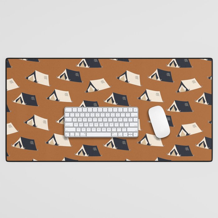 Camping Tents, Rust Palette Desk Mat