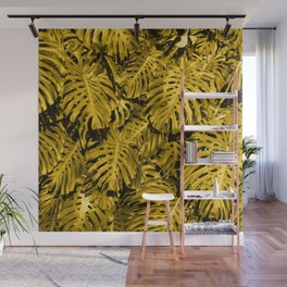 Leaves Gold Yellow Wall Mural