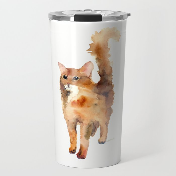 Ginger Fluffy Cat Travel Mug