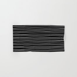 Black and White Pinstripes Hand & Bath Towel