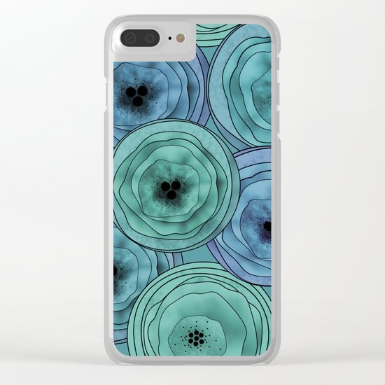 Abstract floral pattern Anemone. Clear iPhone Case