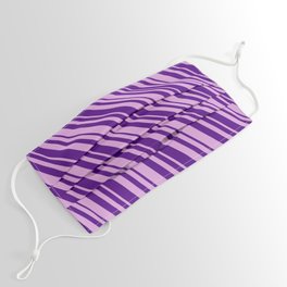 [ Thumbnail: Plum and Indigo Colored Lines/Stripes Pattern Face Mask ]