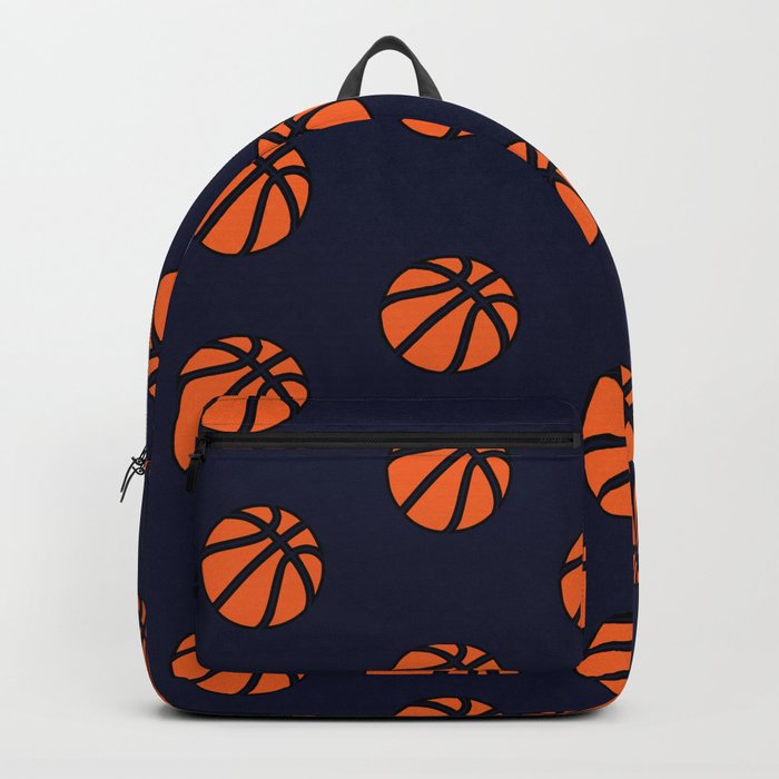 Blue Basketball Lover Sports Fan Print Pattern Backpack
