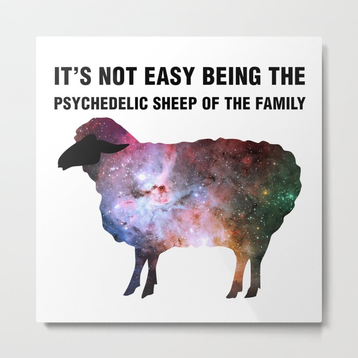 Psychedelic Sheep of the Family Metal Print