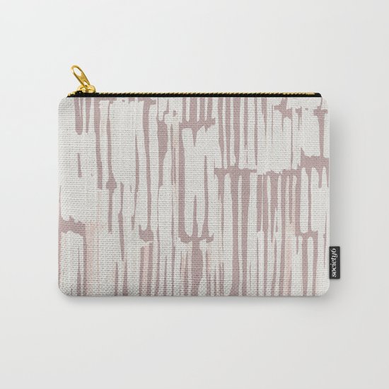 Simply Bamboo Brushstroke Lunar Gray on Clay Pink Carry-All Pouch