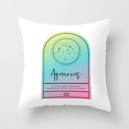 Aquarius Zodiac | Gradient Arch Throw Pillow