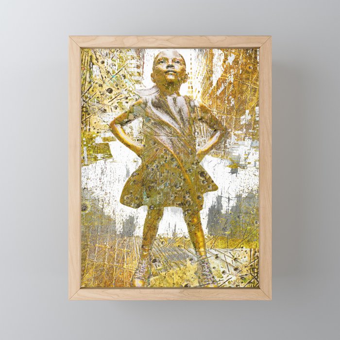Fearless Girl Women S Rights Me Too Empower Empowerment Woman Women Framed Mini Art Print By Artwordsapparel