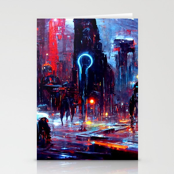 Postcards from the Future - Cyberpunk Street Stationery Cards