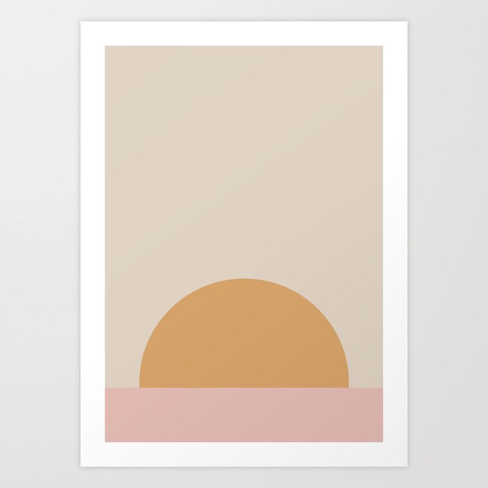 Minimal Sunrise / Sunset - Soft Zen Art Print