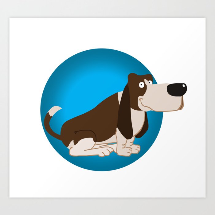 Basset Hound Cartoon Art Print By Aaronlecours Society6 A curious basset hound pet dog. basset hound cartoon art print by aaronlecours