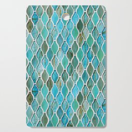 Summery Turquoise Glass Tiles Pattern Cutting Board