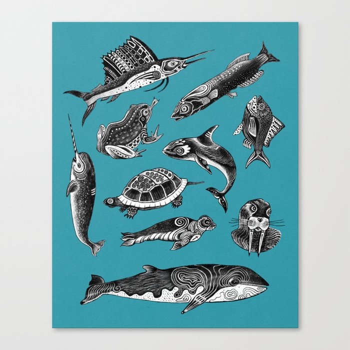 Animals of the Sea Canvas Print
