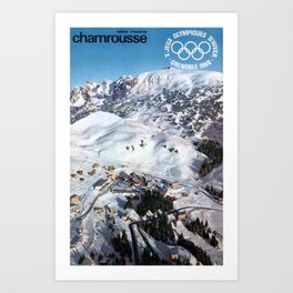 poster chamrousse 10e jeux olympiques dhiver grenoble 1968 chamrousse Art Print | 10E, Typography, Digital, Graphicdesign, Advertisement, Dhiver, 1968, Werbeplakat, Deco, Poster 