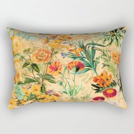 Vintage & Shabby Chic -  Sunny Gold Botanical Flowers Summer Day Rectangular Pillow