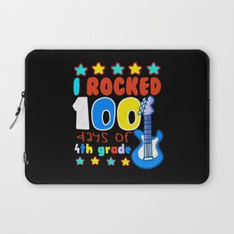 Days Of School 100th Day Rocked 100 4th Grader Laptop Sleeve