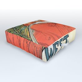 The West End Review (1898) by Alphonse Mucha Outdoor Floor Cushion