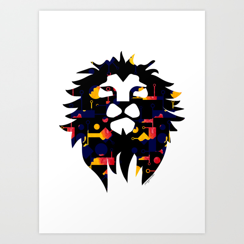 Abstract African Lion Art Print By Vjcreative Society6