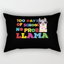 Days Of School 100th Day 100 Kawaii Llama Alpaca Rectangular Pillow