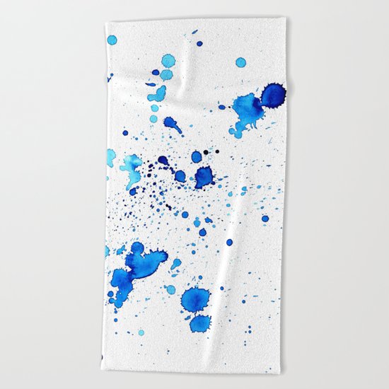 Blue Splatter Beach Towel