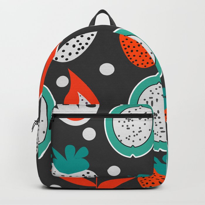Strawberries and citrus fruits at night Backpack