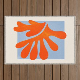 Red Coral Leaf: Matisse Paper Cutouts II Outdoor Rug