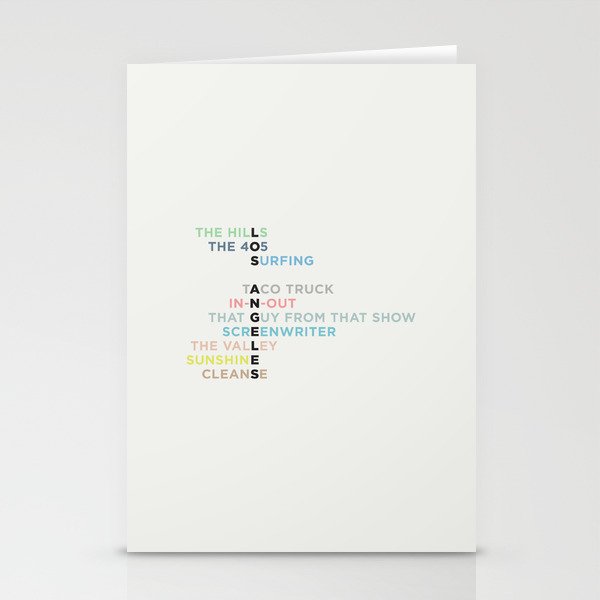 The Words of LA Stationery Cards