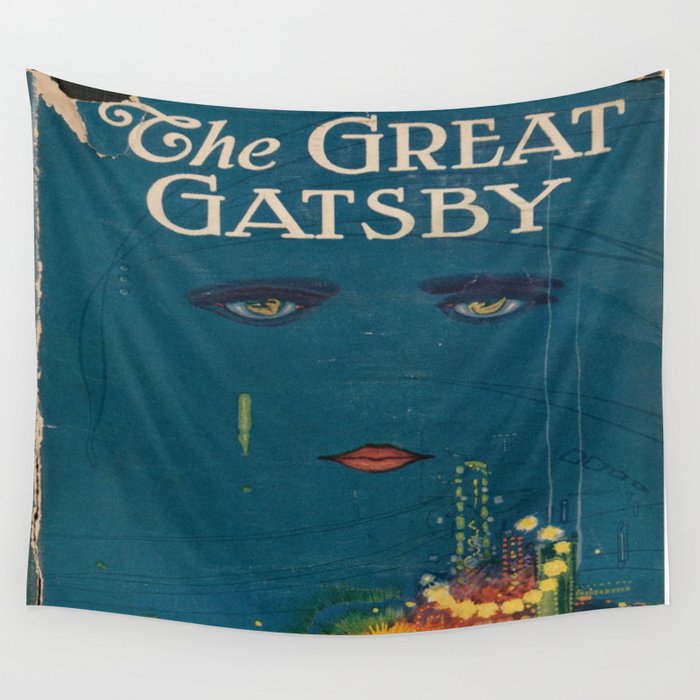 The Great Gatsby vintage book cover - Fitzgerald - muted tones Wall Tapestry