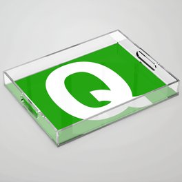 Letter Q (White & Green) Acrylic Tray