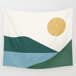 Sunny Lake - Abstract Landscape Wall Tapestry