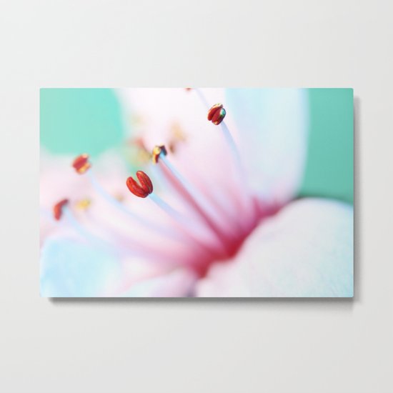 Blossom with Mint Green Metal Print