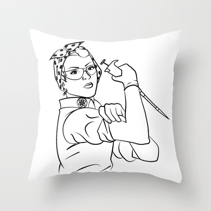 Rosie the Researcher Throw Pillow