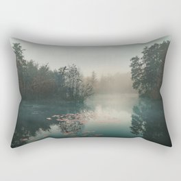 Misty Lake in Autumn Rectangular Pillow