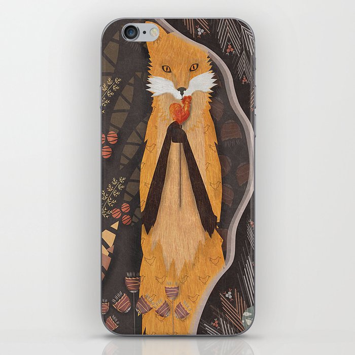 Fox and candy bird iPhone Skin