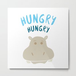 HIPPO TIME Metal Print | Illustration, Typography, Graphicdesign, Digital 
