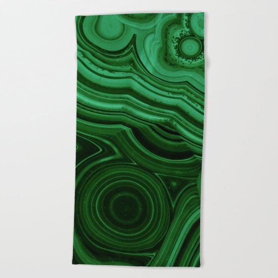 GREEN MALACHITE STONE PATTERN Beach Towel